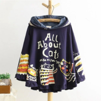 Cute Cat Printed Hoodies - Thumbnail 3