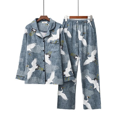 New retro cute crane pajamas