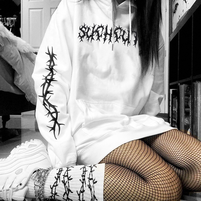 Free shipping-"such cute" thorn pattern hoodie - Thumbnail 3