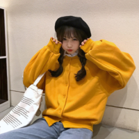 Solid Color Loose Kawaii Casual Loose Hoodies - Thumbnail 1