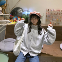 Solid Color Loose Kawaii Casual Loose Hoodies - Thumbnail 2