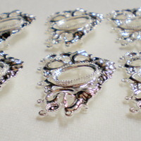 6 of 18x13 mm Shiny Silver Plated Pin or Broach, OLD Style Setting Long, Gorgeous - Thumbnail 3