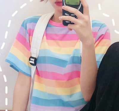 Pastel Rainbow Stripe Tee