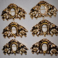 6 of 18x13 mm Antique Gold Plated Pin or Broach, OLD Style Setting Long, Gorgeous - Thumbnail 2