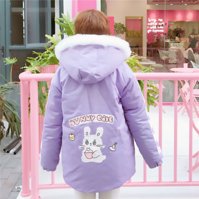 Purple kawaii hooded bunny coat