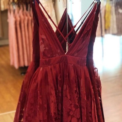 Sexy deep v neck short homecoming dresses - Thumbnail 3