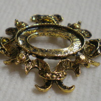 6 of 18x13 mm Antique Gold Plated Pendant Setting OLD Style, with Beautiful Crown Design - Thumbnail 4