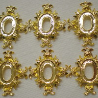 6 of 18x13 mm Shiny Gold Plated Pendant Setting OLD Style, with Beautiful Crown Design - Thumbnail 1