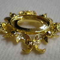 6 of 18x13 mm Shiny Gold Plated Pendant Setting OLD Style, with Beautiful Crown Design - Thumbnail 4