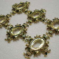 6 of 18x13 mm Antique Gold Plated Pendant Setting OLD Style, with Beautiful Crown Design - Thumbnail 8