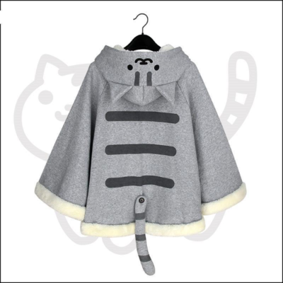 Neko Atsume Cute Cat Cloak Hoodies Coat 