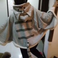 Neko Atsume Cute Cat Cloak Hoodies Coat  - Thumbnail 3