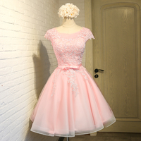 Charming A-line lace short prom dress, homecoming dresses - Thumbnail 3