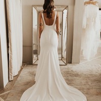 Square Simple Wedding Dresses Bridal Gown - Thumbnail 1