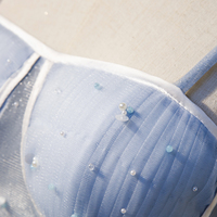 Cute blue tulle short prom dress, evening dress - Thumbnail 2