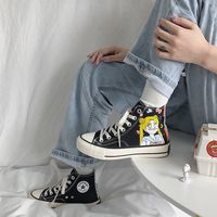New cute cartoon hand-painted Sailor Moon canvas shoes - Thumbnail 2
