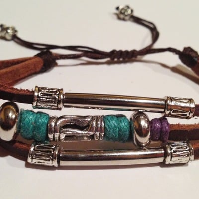 "saddle" - brown leather bracelet