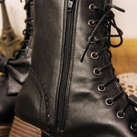 Martin Boots Bow Thick with Sweet Knight Boots Martin Boots - Thumbnail 2