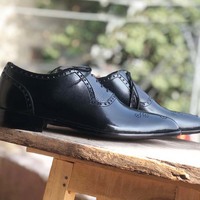 Men's Black Leather Shoes Shop Leather Shoes Men's Dress Black Shoe - Thumbnail 1