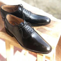 Men's Black Leather Shoes Shop Leather Shoes Men's Dress Black Shoe - Thumbnail 4