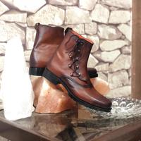 Mens Boots New Handmade Dark Tan Shaded Leather Ankle Boots for Men's - Thumbnail 4