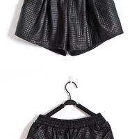 PU Leather Shorts - Thumbnail 1