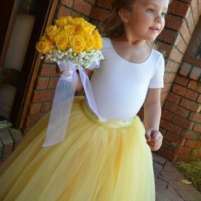 Scoop short sleeves orange tulle flower girl dresses for wedding party - Thumbnail 4