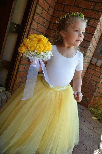Scoop Short Sleeves Orange Tulle Flower Girl Dresses for Wedding Party