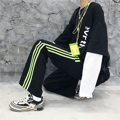Free shipping-90s 3 stripes pants - Thumbnail 4