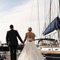 A Line Floral Appliques Beach Wedding Dresses Backless Tulle Boho Wedding Gowns,106 - Thumbnail 1