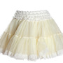 Short Lace Edge Chiffon Petticoat - White, Black, Ivory, Caramel-1