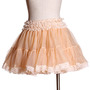Short Lace Edge Chiffon Petticoat - White, Black, Ivory, Caramel-2