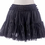Short Lace Edge Chiffon Petticoat - White, Black, Ivory, Caramel-3