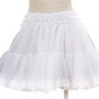 Short Lace Edge Chiffon Petticoat - White, Black, Ivory, Caramel-4