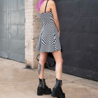 Free Shipping-CHECKER CUBE SLIP DRESS - Thumbnail 1