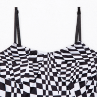 Free Shipping-CHECKER CUBE SLIP DRESS - Thumbnail 4