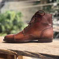 Handmade Pure Rusty Antique Brown Leather Casual Ankle Boots for Men's - Thumbnail 3
