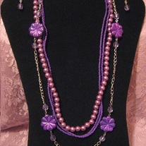 Purple Springtime Necklace Set