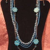 Teal Springtime Necklace Set