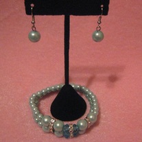 Teal Glass Pearl Bracelet Set