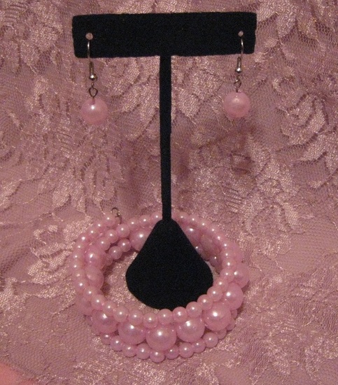 Pink Memory Wire Bracelet Set