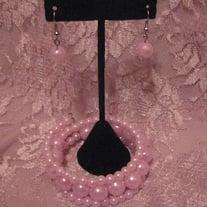 Pink Memory Wire Bracelet Set