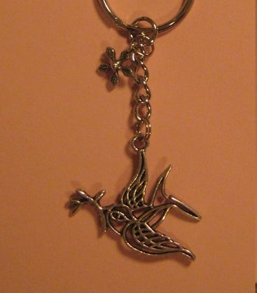 Bird & Flower Key Chain