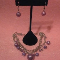 Glass Pearl Bracelet & Earring Set