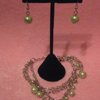 Glass Pearl Bracelet & Earring Set