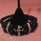 Black Glass Pearl Bracelet Set - Thumbnail 1