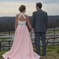Gorgeous Two Piece Black and Red Long Prom Dress with Slit,113 - Thumbnail 2