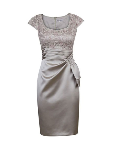 Elegant Short Silver Cap Sleeves Mother of the bride Dress,Prom Dresses,Women Evening Dresses,126