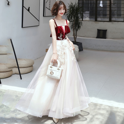 Cute tulle lace long prom dress, lace evening dress - Thumbnail 4
