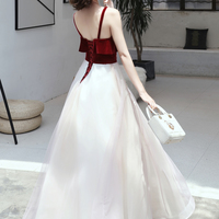 Cute tulle lace long prom dress, lace evening dress - Thumbnail 4